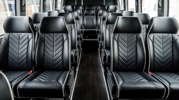 20 passenger minibus inside galveston