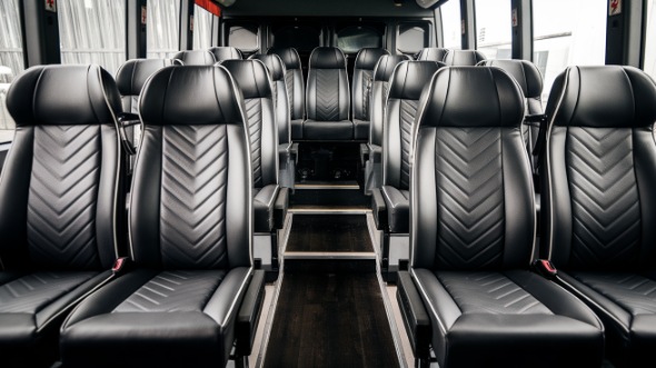 25 passenger minibus inside galveston
