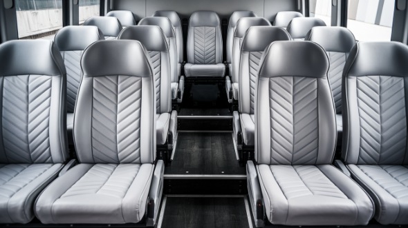 28 passenger minibus inside galveston